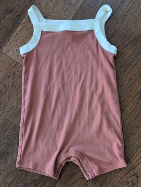 Hanna Andersson Rust One-Piece Romper with Cream Trim
